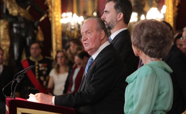 Don Juan Carlos durante su intervención en la recepción ofrecida al Cuerpo Diplomático